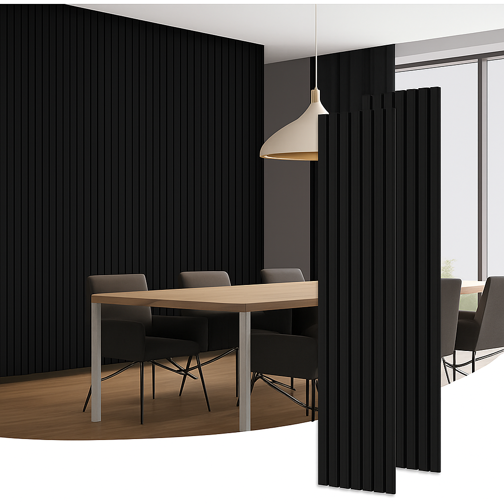 Black - Acoustic Wood 114"x24" 9.5ftx2ft