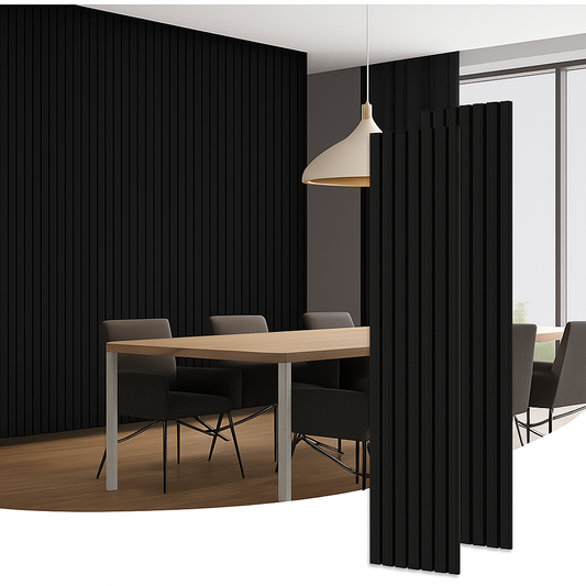Black - Acoustic Wood 114"x24" 9.5ftx2ft
